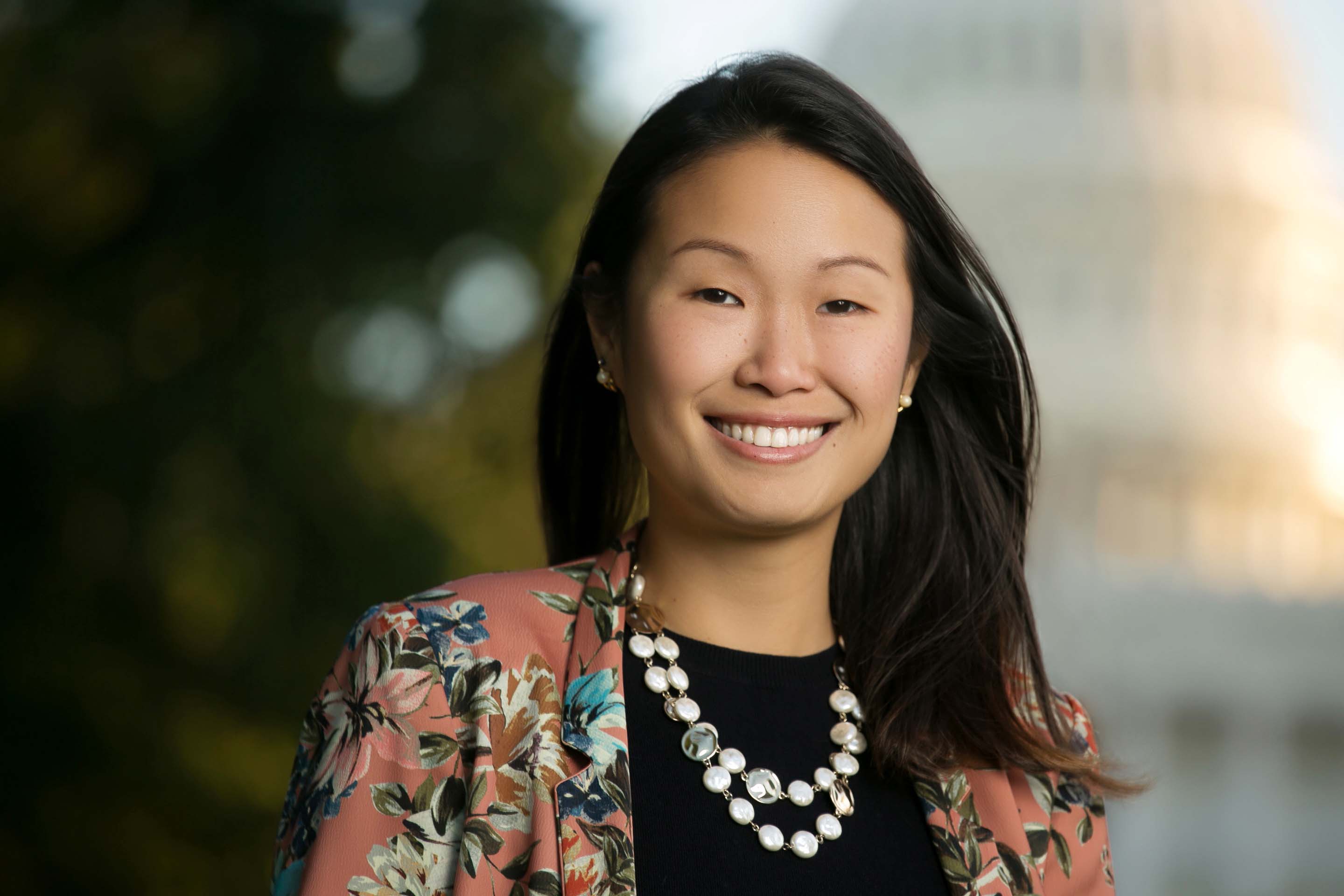 Young businesswoman photographed at the US Capitol 